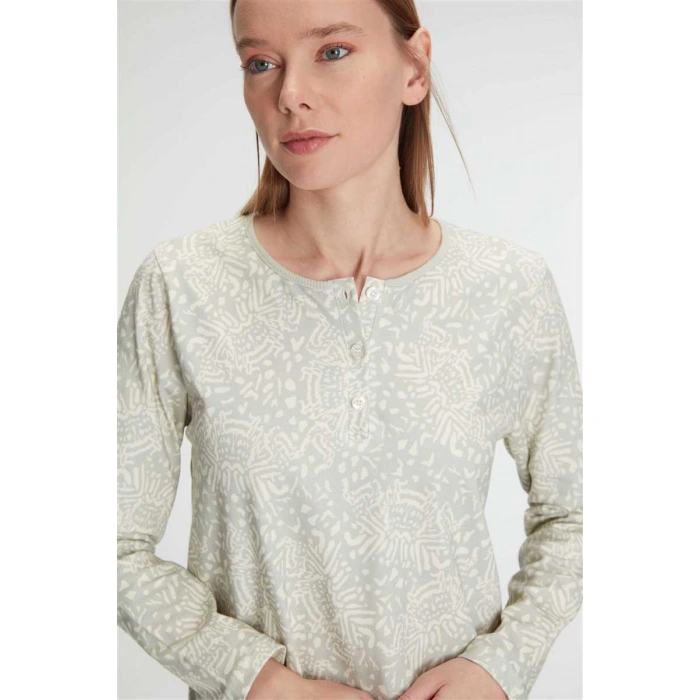 Kadın % Pamuklu Uzun Kollu Gecelik – Doğal, Rahat Ve Yumuşak Dokulu Kışlık Ev Şıklığı