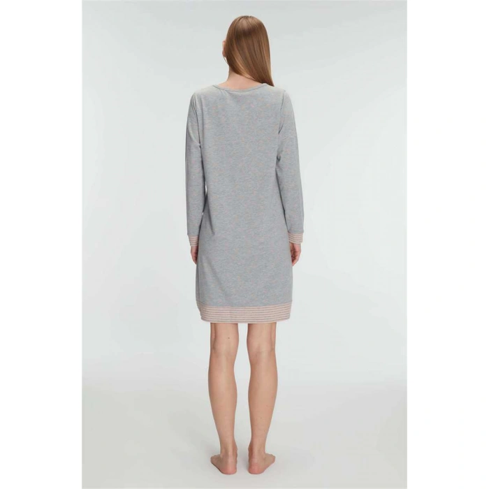 Kadın Pamuklu Uzun Kollu Gecelik – Yumuşak Dokulu, Nefes Alabilen Ve Zarif Ev Konforu