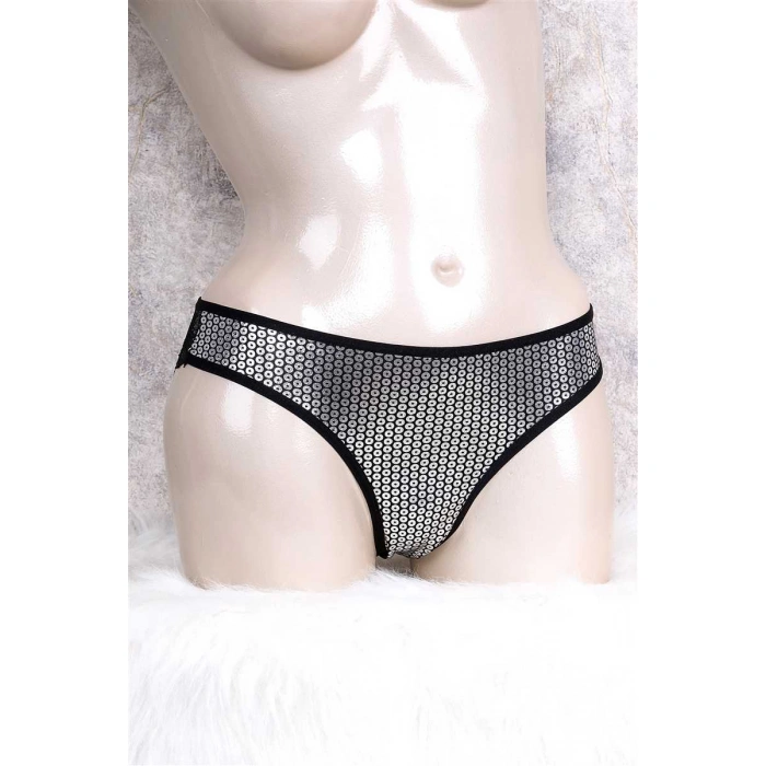 Kadın Parlak Pullu Dantelli Slip