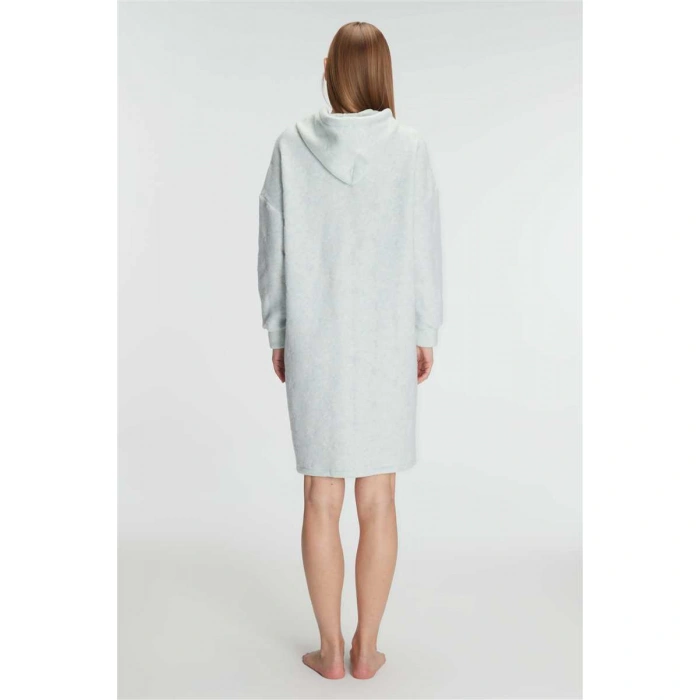 Kadın Polar Kapüşonlu Cepli Fermuarlı Kışlık Sabahlık, Yumuşak, Sıcak Tutan Ev Şıklığı