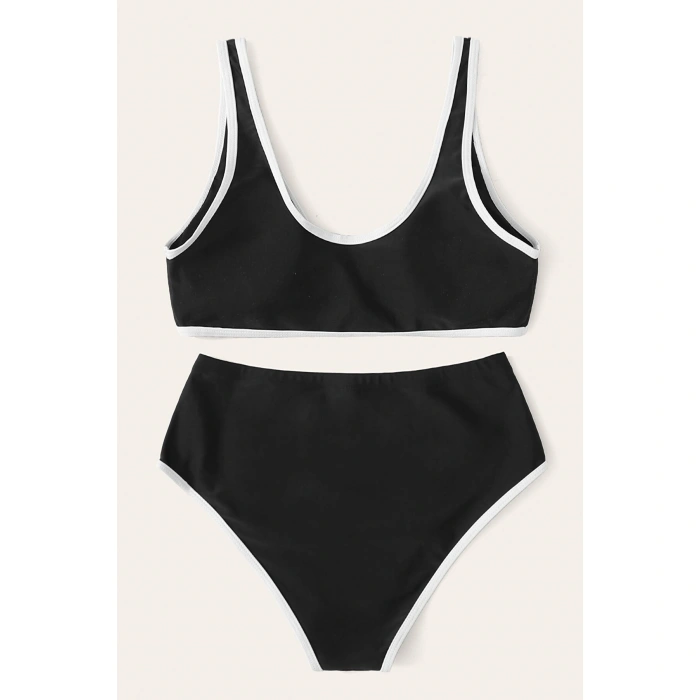 Kadın Siyah Pedli Yüksel Bel Sütyen Külot Takımı