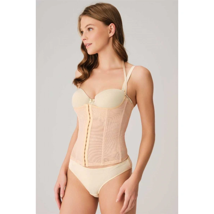 Kadın Toparlayıcı Bel İnceltici Dikişli Büyük Beden Kancalı Çıkabilen Askılı Sıkı Bel Korse