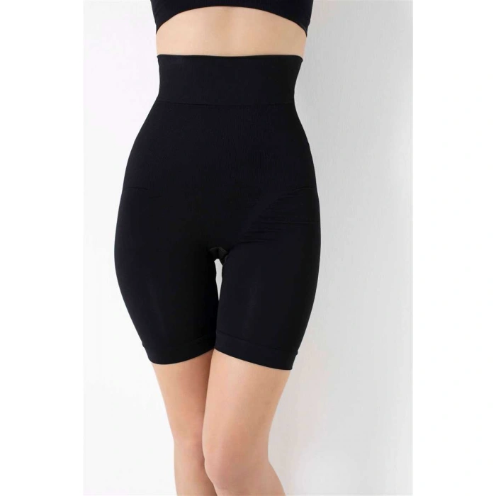 Kadın Toparlayıcı Bel Ve Bacak İnceltici Dikişsiz Yüksek Bel Kısa Paça Şort Korse (s)