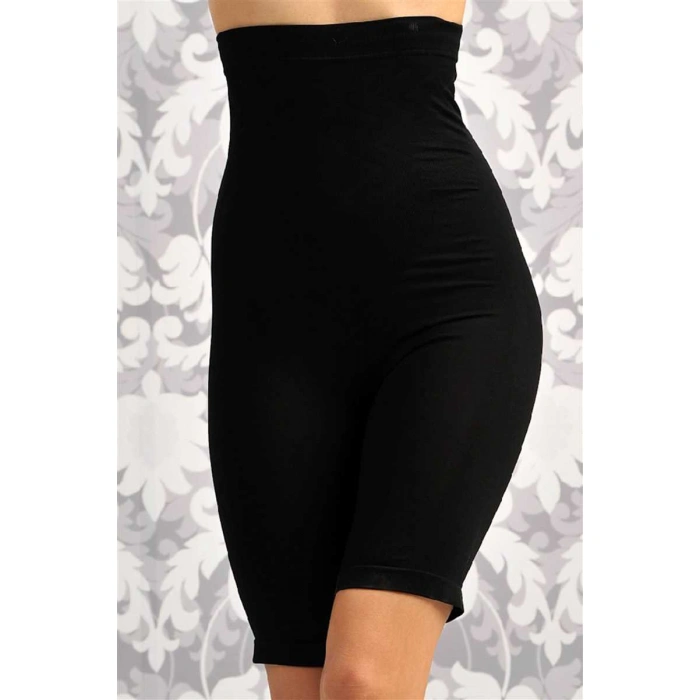 Kadın Toparlayıcı Bel Ve Bacak İnceltici Dikişsiz Yüksek Bel Uzun Paça Şort Korse