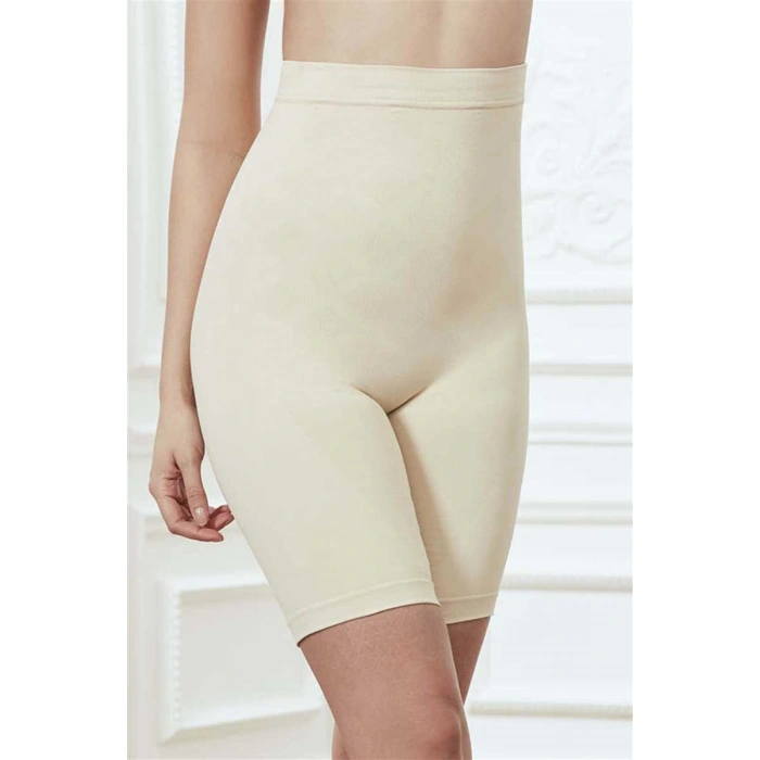 Kadın Toparlayıcı Bel Ve Bacak İnceltici Dikişsiz Yüksek Bel Uzun Paça Şort Korse