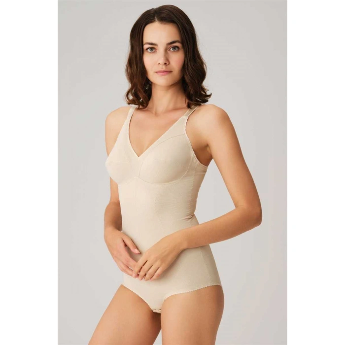 Kadın Toparlayıcı Vücut İnceltici Dikişli Alttan Kancalı Sıkı Badi Korse