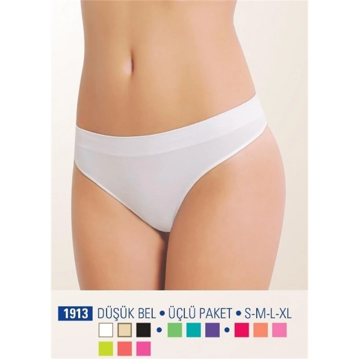 Nbb 1913 Düşük Bel Üçlü Paket Dikişsiz