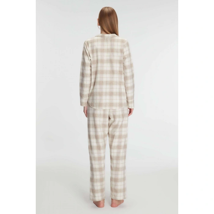 Pamuklu Uzun Kol Gömlek Pantolon Pijama Takımı