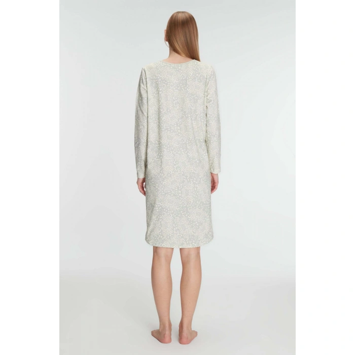 Pamuklu Uzun Kollu Gecelik