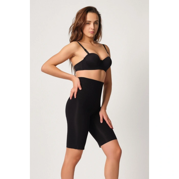 Siyah Mı Emay 2923 Yüksek Bel Karyokalı Paçalı Lazer Korse