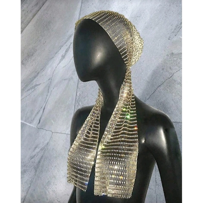 Taşlı Kafa Aksesuarı Kristal Bandana