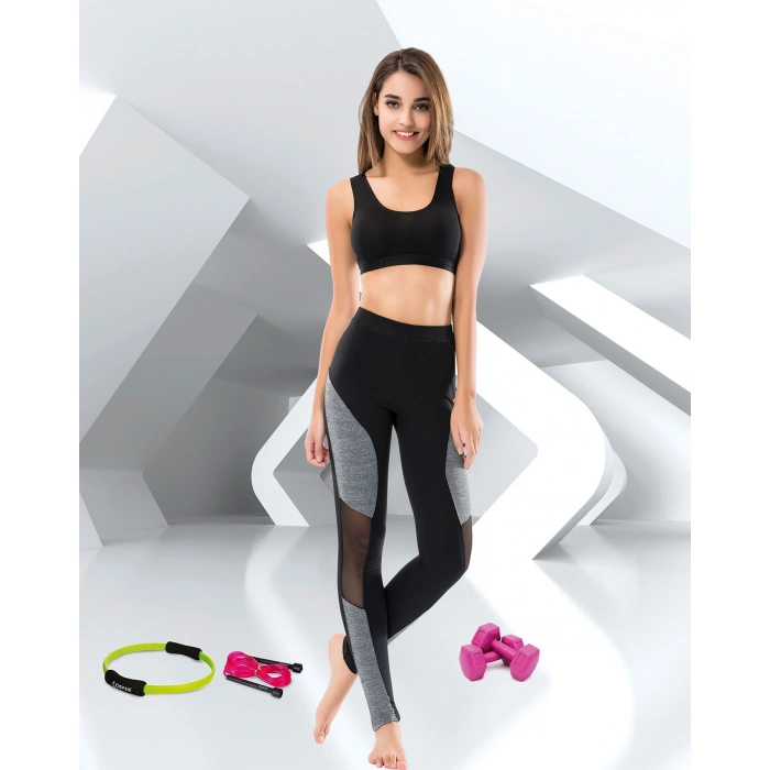 Transparan Sporcu Kadın Tayt 0546