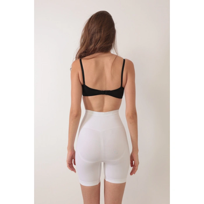 Beyaz Kadın Kalça Kaldırıcı Dikişsiz Korse - 760