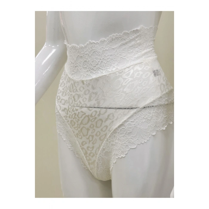 Ekru Dantelli Yüksek Bel Külot Venüs-k1012