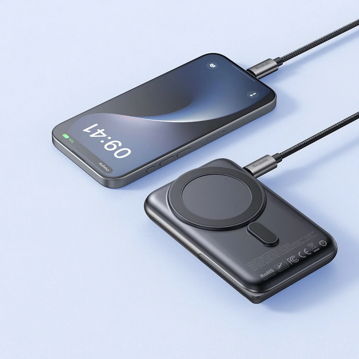 MC-1511 20W 10000 mah Katlanabilir Magsafe Powerbank Siyah