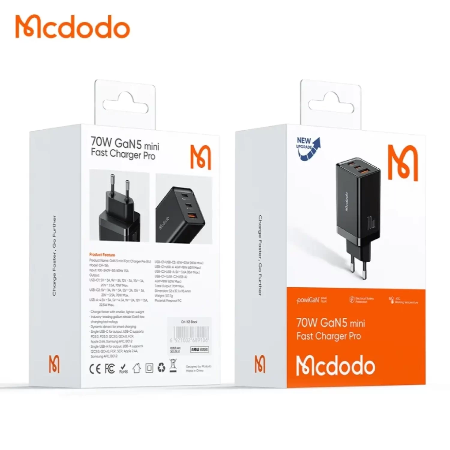 Mcdodo CH-1541 70W GaN Mini Hızlı Şarj Adaptörü