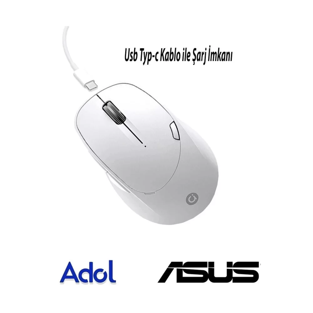 Asus Ms012 2,4gh Wireless Bluetooth Kablosuz Mouse Beyaz Apple Macbook Uyumlu