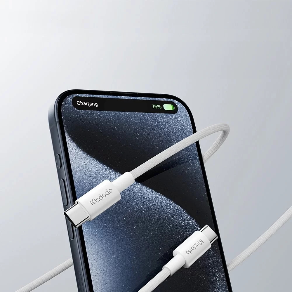 MCDODO CA-2770 60W USB -C TO USB-C ŞARJ VE DATA KABLOSU BEYAZ - 1.2 M