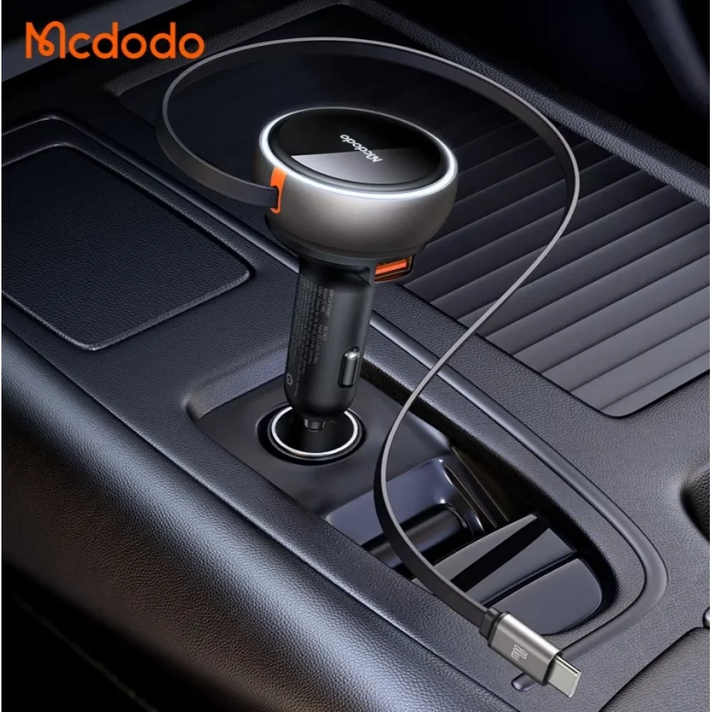 Mcdodo CC-4850 80W USB-C Geri çekilebilir kablo Hızlı araç şarj cihazı