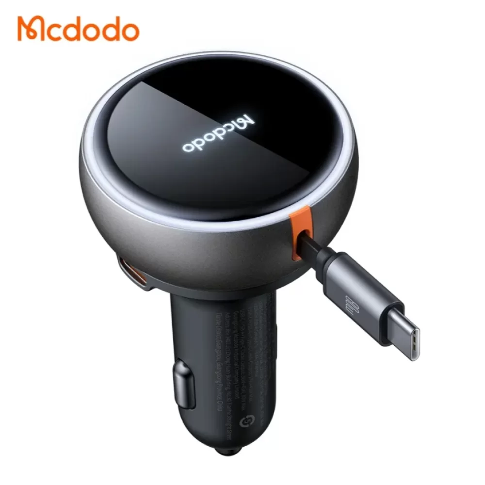 Mcdodo CC-4850 80W USB-C Geri çekilebilir kablo Hızlı araç şarj cihazı