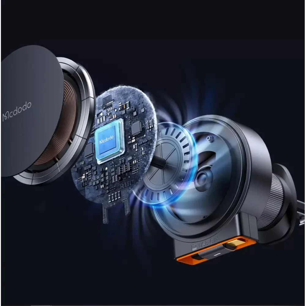 Mcdodo CH-0090 15W MagQ Qi2 Kablosuz Geri Çekilebilir Araç Şarj Cihazı ve Telefon Tutacağı