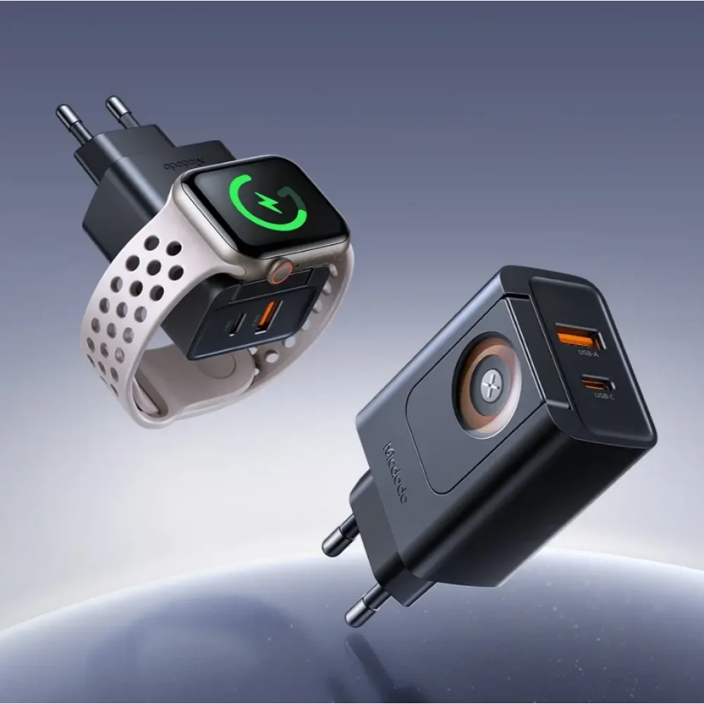 Mcdodo CH-3700 30W 2si 1 Arada Kablosuz Apple Watch ve Seyahat Şarj Adaptörü