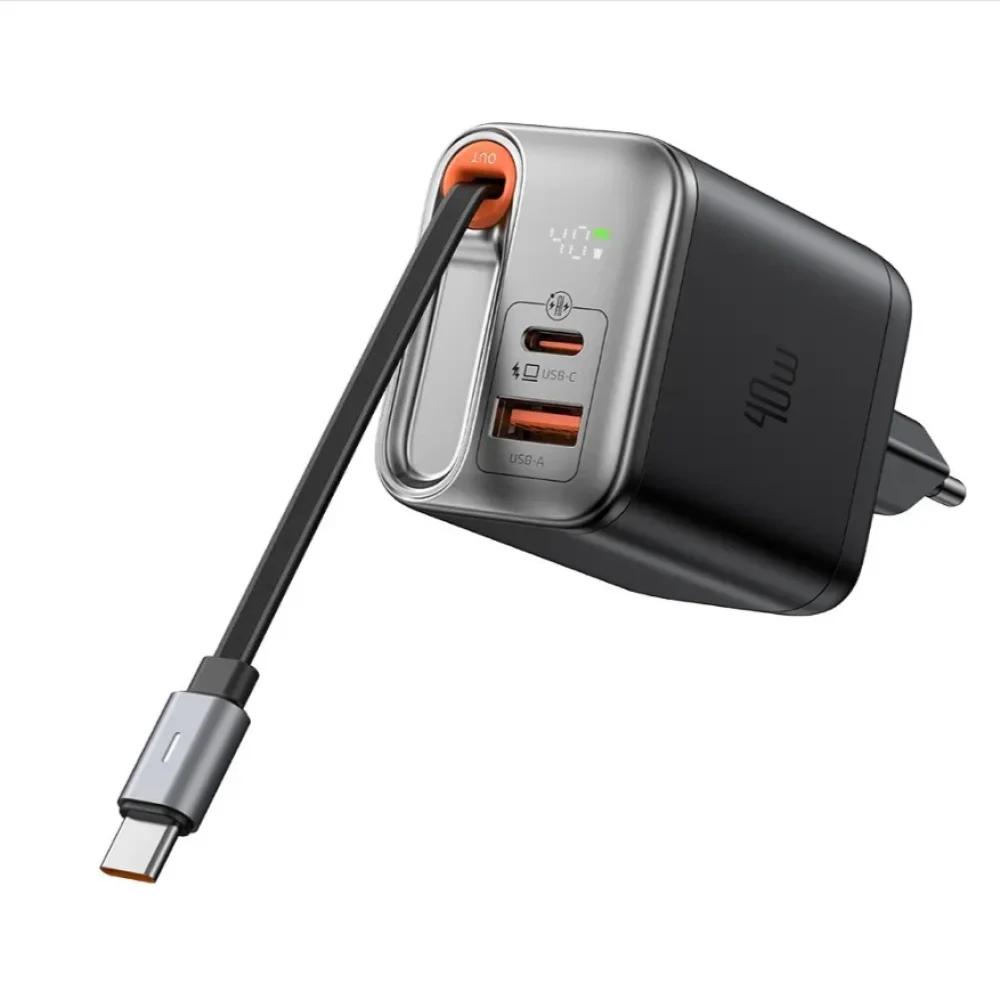 Mcdodo CH-4281 40W GaN Şarj Adaptörü Dahili Geri Çekilebilir Kablolu