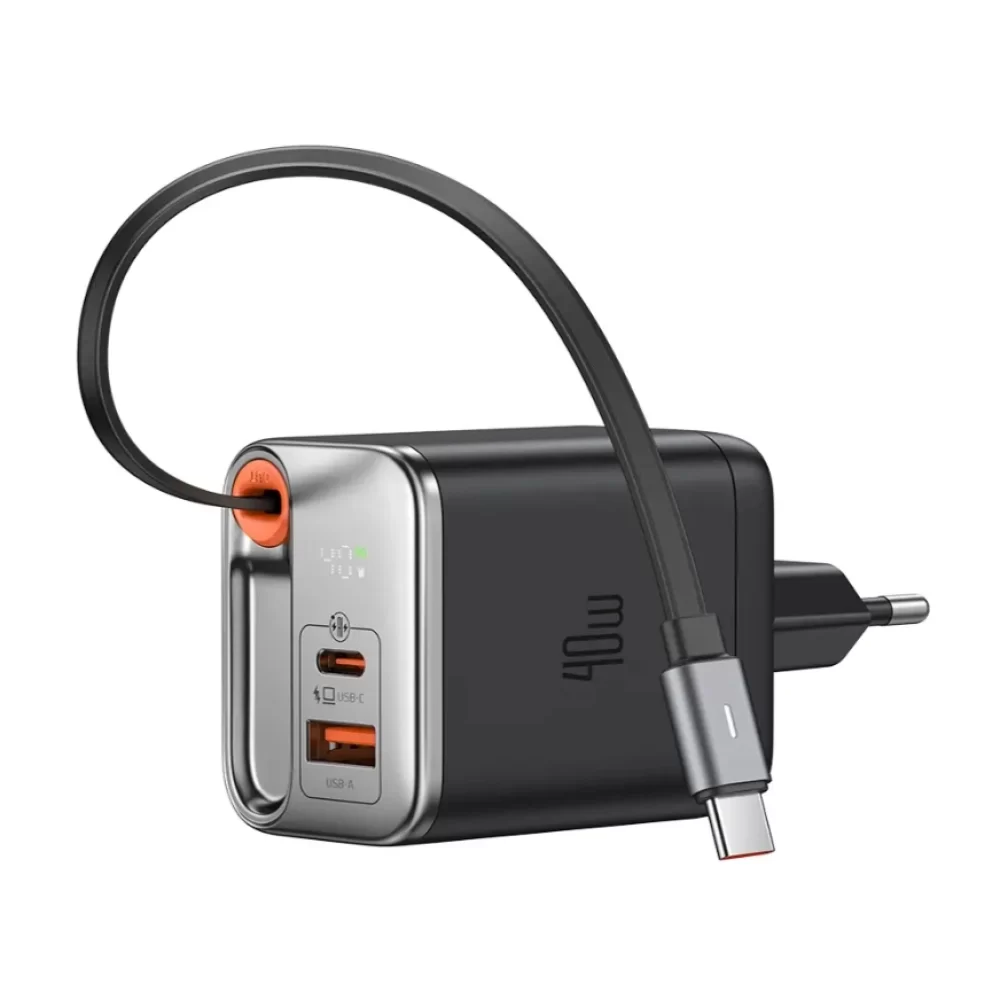 Mcdodo CH-4281 40W GaN Şarj Adaptörü Dahili Geri Çekilebilir Kablolu