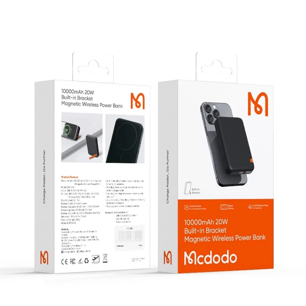 MCDODO MC-5101 10000 MAH 20W MANYETİK KABLOSUZ POWERBANK