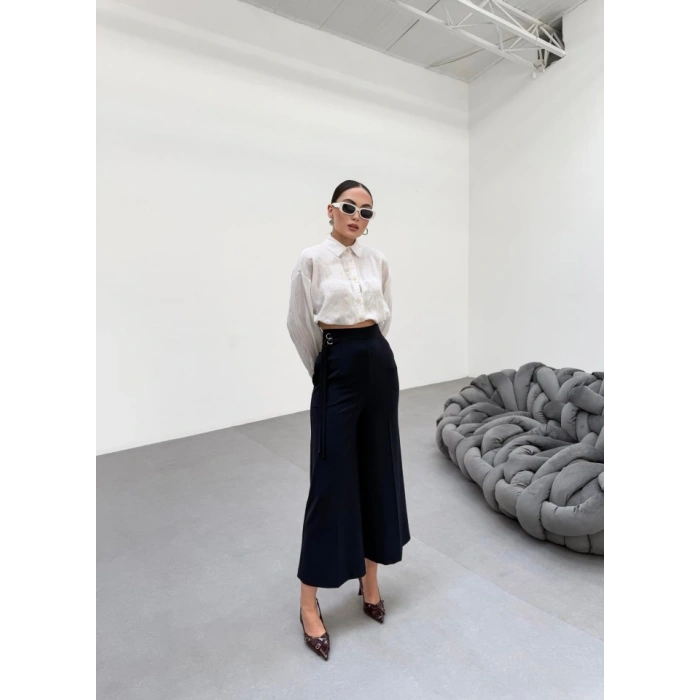 230 Gr Poly Viscose Full Lycra Metal Toka Aksesuarli Pantolon