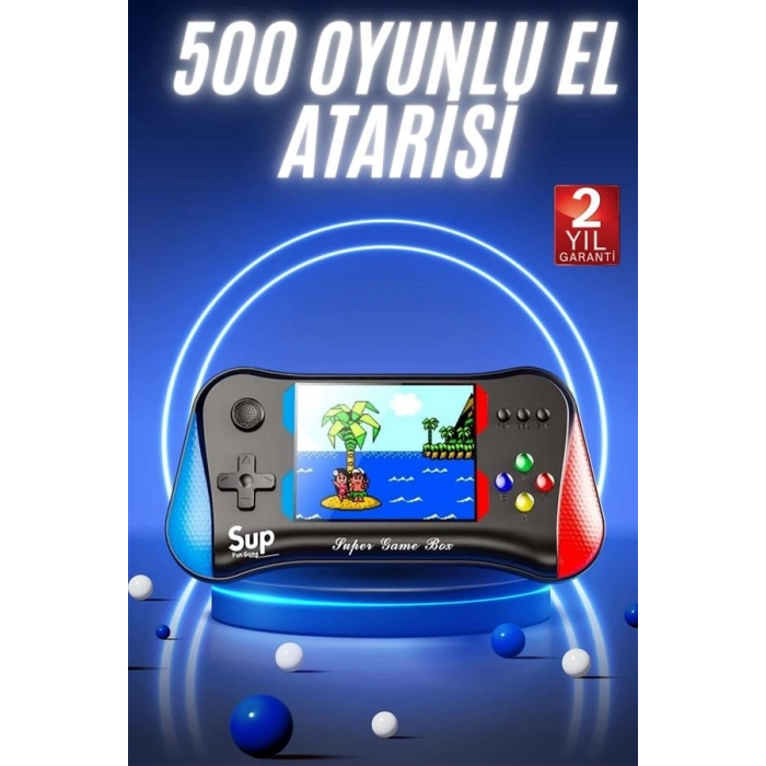 500 Oyunlu Retro Sup Konsolu Taşınabilir Mini Gamepad 3,5 İnç Ekran