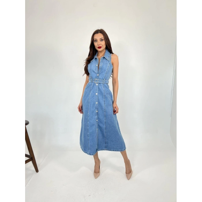 6969 KOT ELBİSE-MAVİ