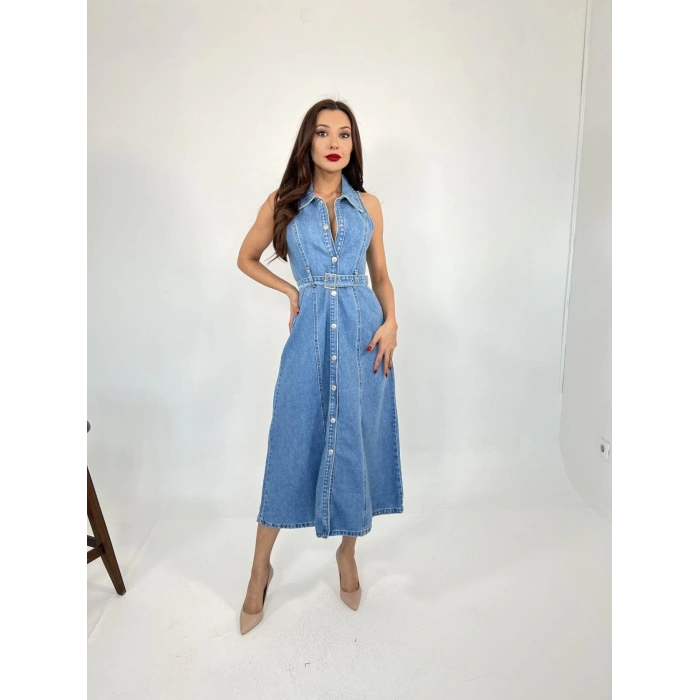 6969 KOT ELBİSE-MAVİ