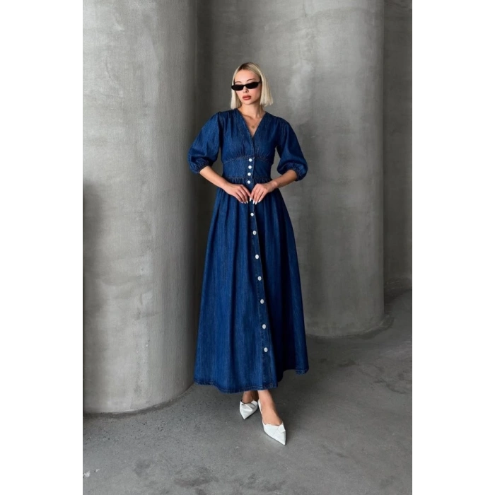 7037 KOT ELBİSE-MAVİ