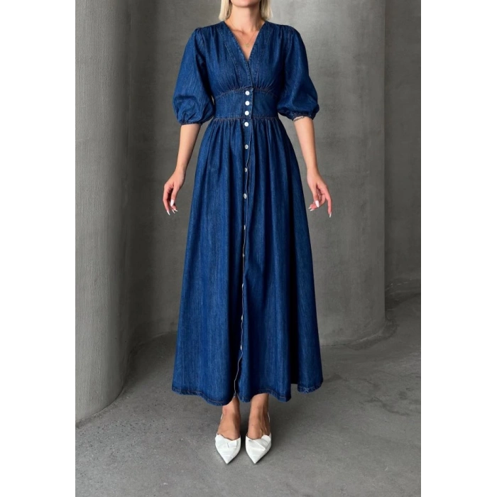 7037 KOT ELBİSE-MAVİ