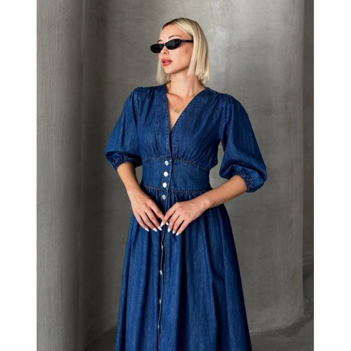 7037 KOT ELBİSE-MAVİ