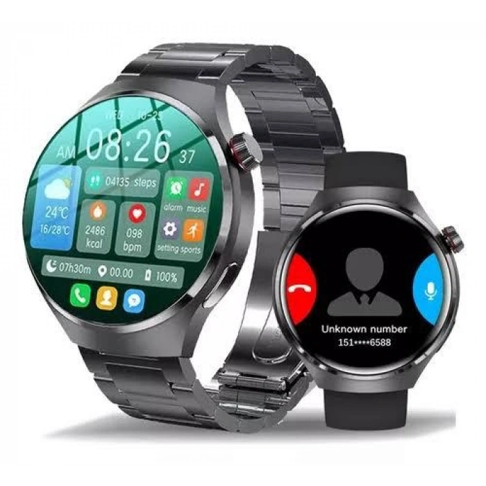 Akıllı Saat Metal Kordonlu GPS ve NFC Uyumlu Arama Cevaplayan