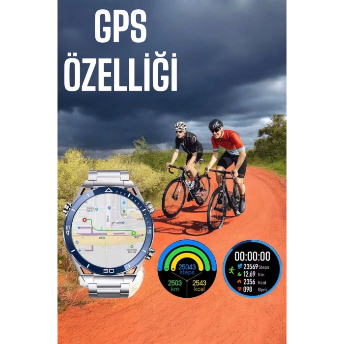 Akıllı Saat Yeni Nesil 2024 Model Metal Kordonlu Bluetooth Bağlantılı