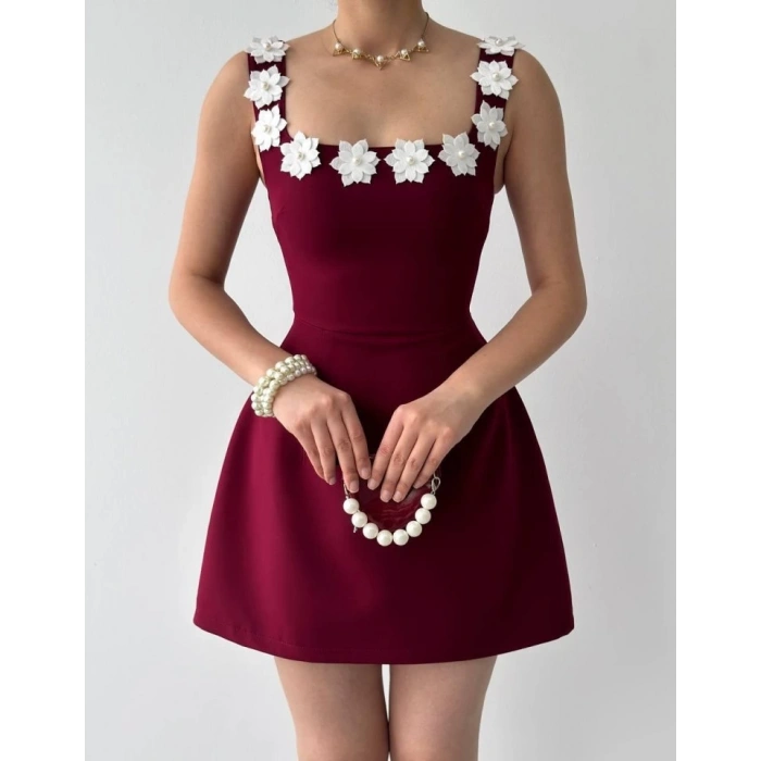 Alyosa Çiçek Detaylı Elbise