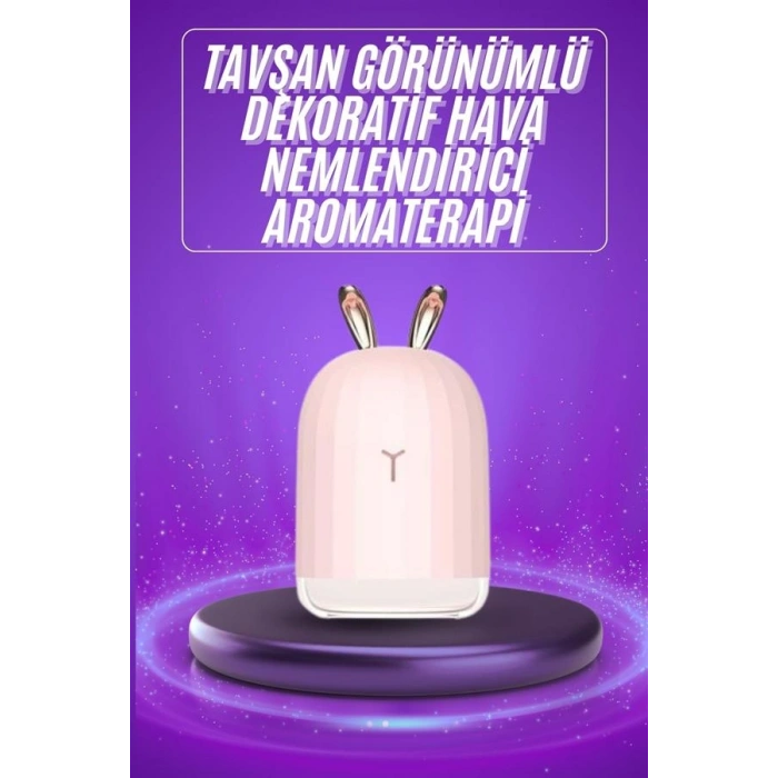 Aromaterapi Hava Nemlendirici Dekoratif USB Şarjlı Tavşan Nemlendirici