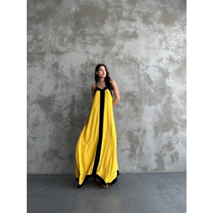 Askılı Maxi Boy Elbise