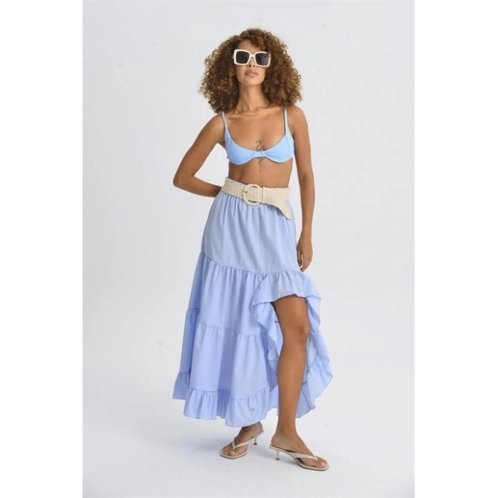 Audrey Fıfrlı Yırtmaç Detay Etek 4037