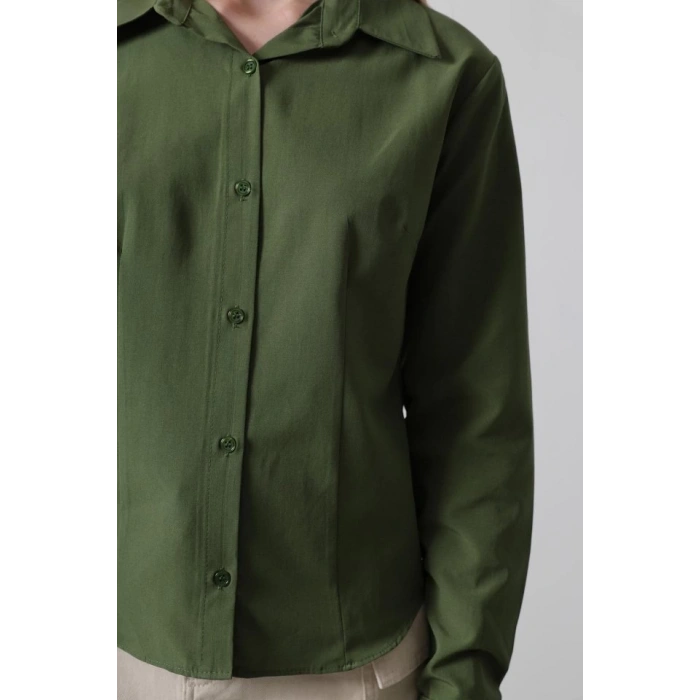 Basic Gömlek - Koyu Haki