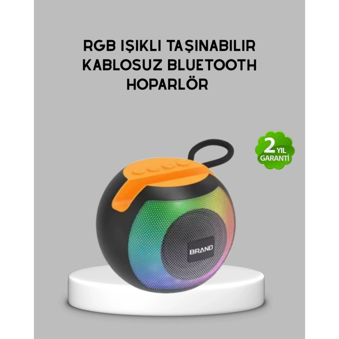 Bluetooth 5.0 Hoparlör – RGB Işıklı, Güçlü Bas ve 360° Surround Ses