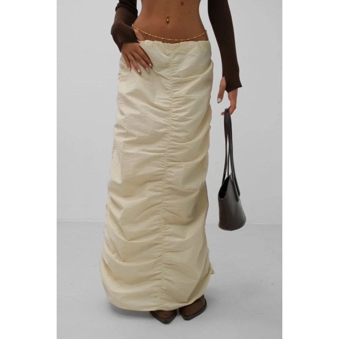 Büzgü Detay Maxi Etek