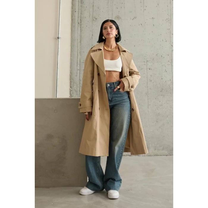 Camel Uzun Kemerli Trençkot