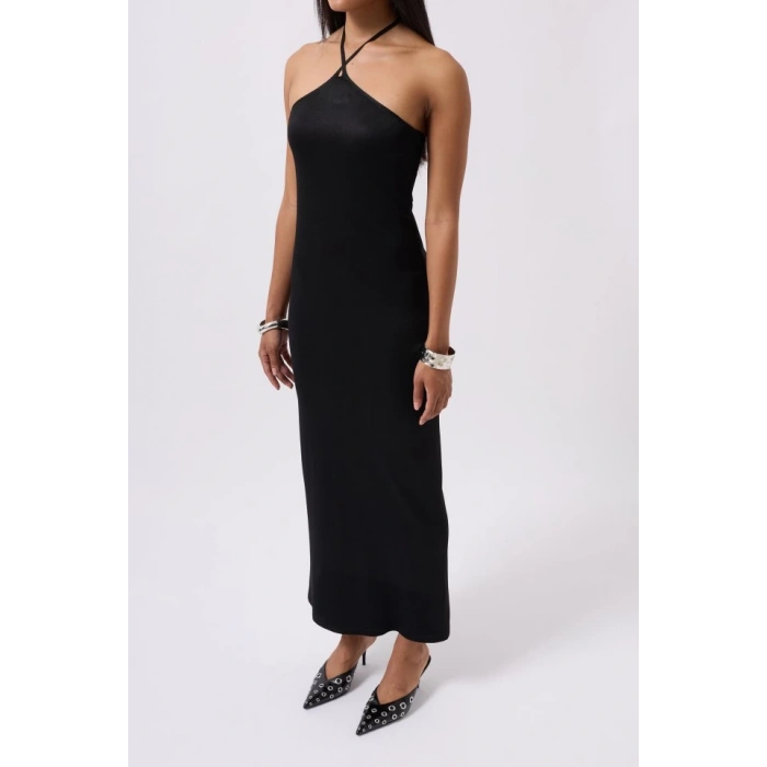 Çapraz Askılı Maxi Elbise