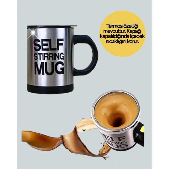 Çift Katmanlı Termos Özellikli Karıştırma Motorlu Kupa