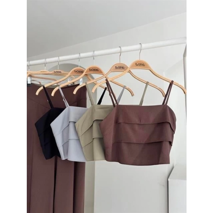 Crop Plazzo Pantolon Takım 10155-08