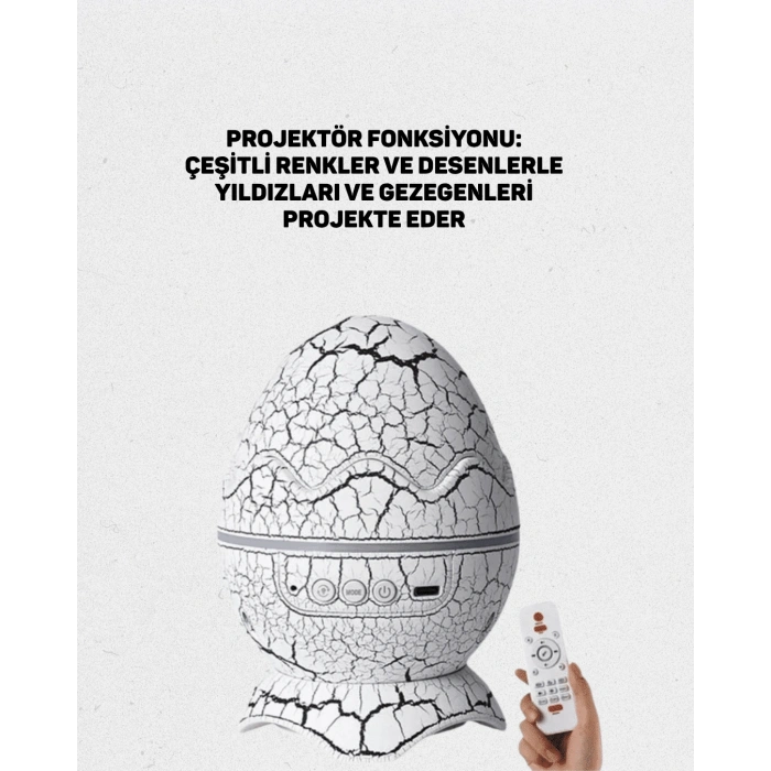 Dinozor Yumurtası Tasarımlı Projektörlü Gece Lambası